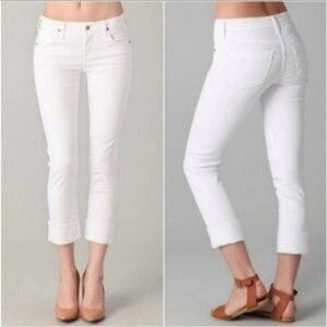 NEW Citizens of Humanity Size 26 Dani Cropped Straight Leg w/ rolled Cuff Je…